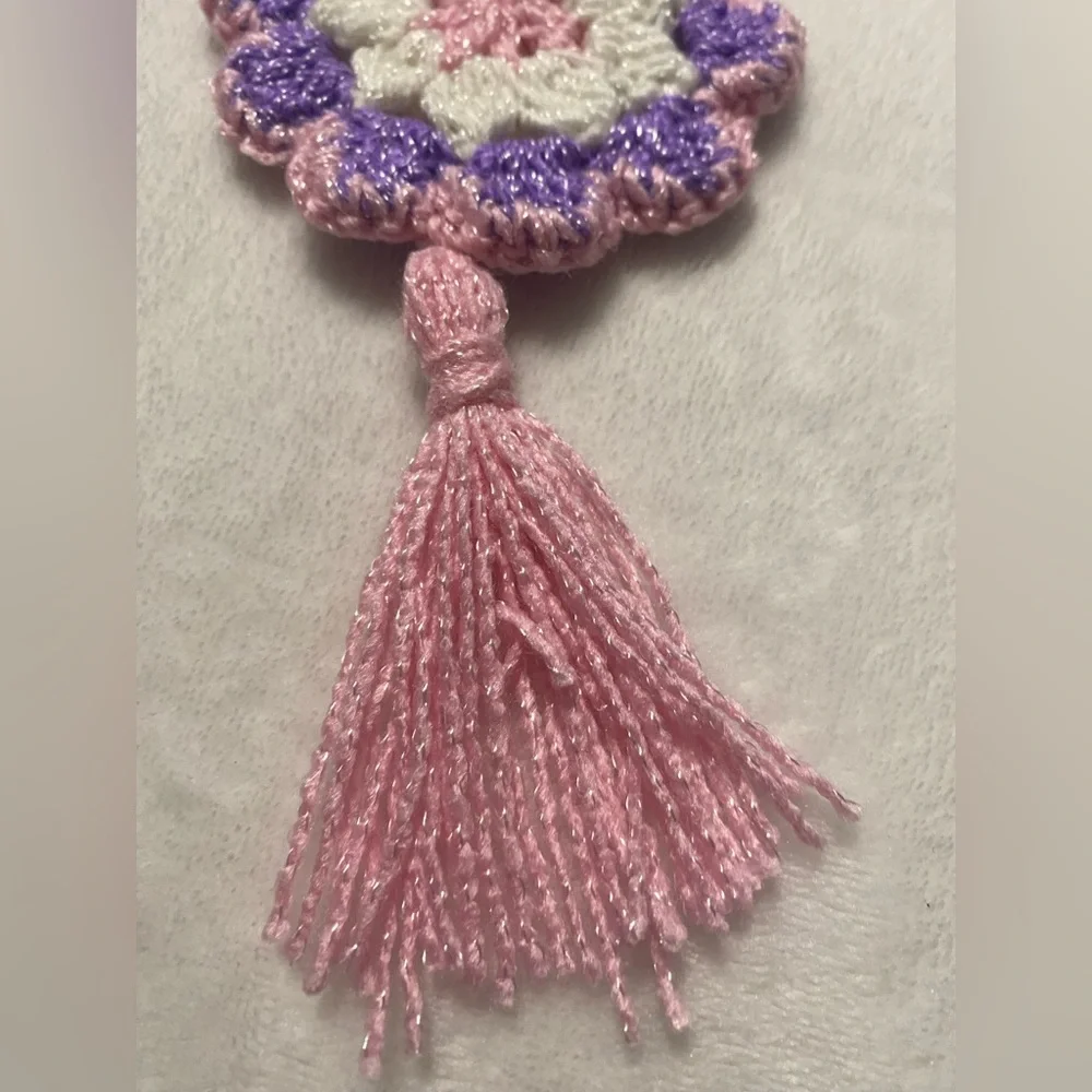 Handmade Crochet Flower Keychain